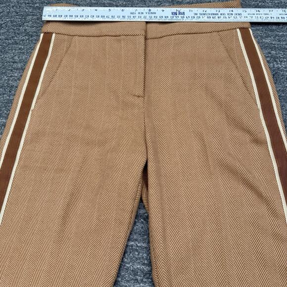 Veronica Beard Cormac Stripe Cropped Trouser Pants Women 4 Tweed Herringbone - Picture 6 of 12